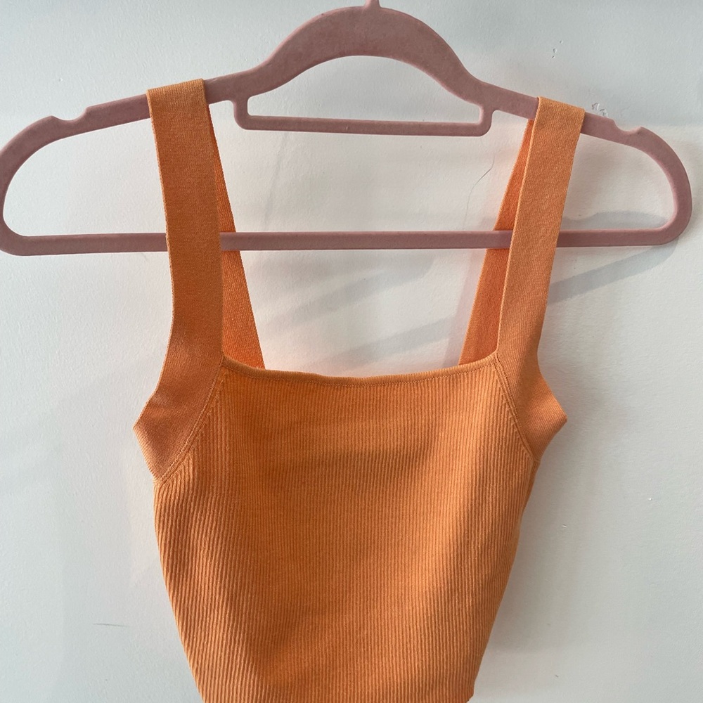 Zara cropped orange tank top